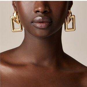 J. Crew Gold Double Square Earrings